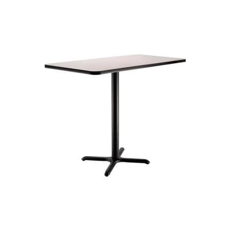 National Public Seating Interion Bar Height Breakroom Table, 48"L x 30"W x 42"H, Gray 695851GY
